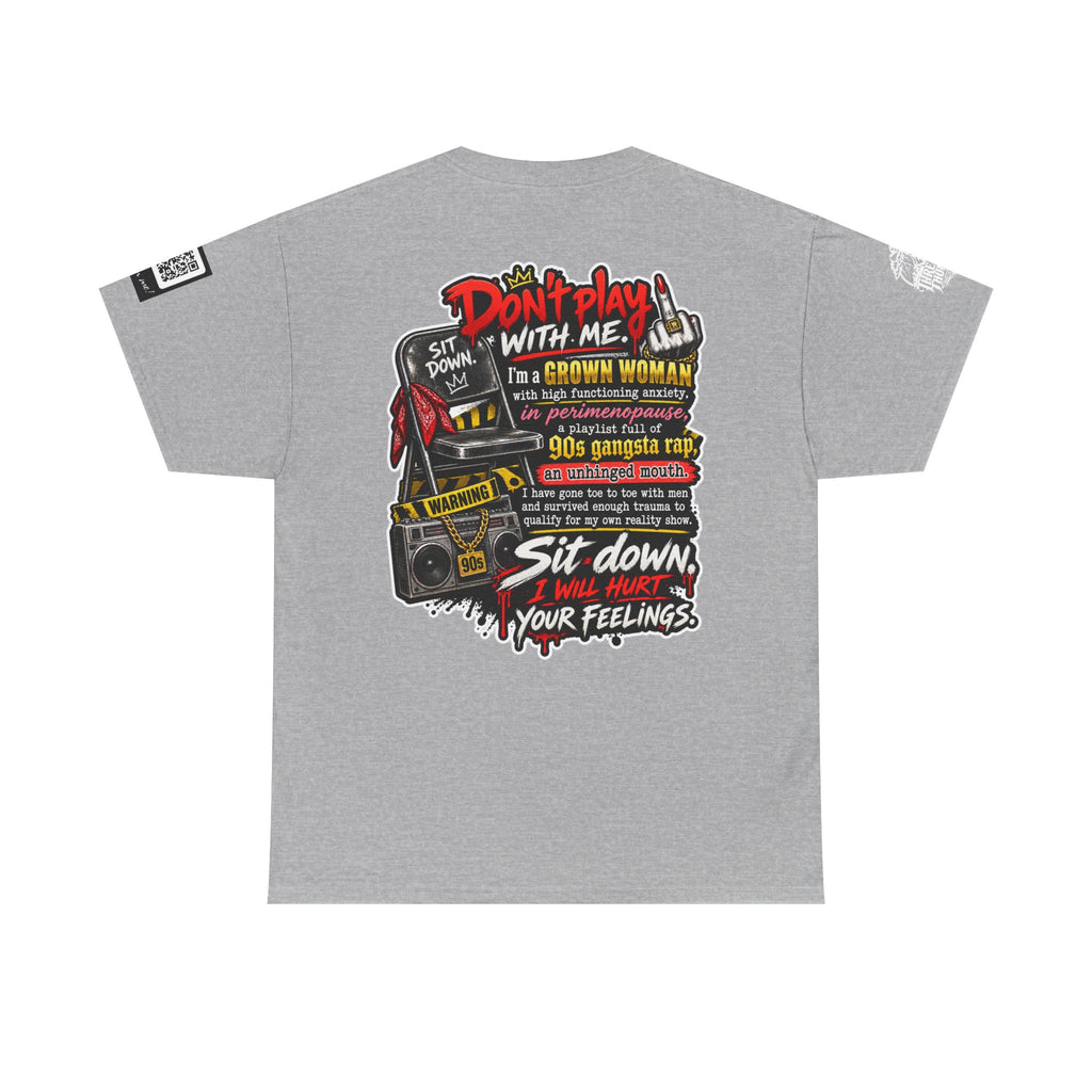 Grown Woman With Anxiety and 90s Gangsta Rap Back Graphic Tee