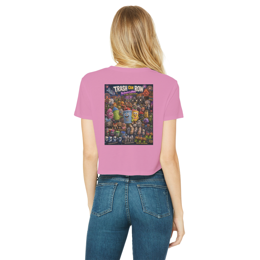 Trash Can Row: Concert for a Lifetime – Classic Women's Cropped Raw Edge T-Shirt