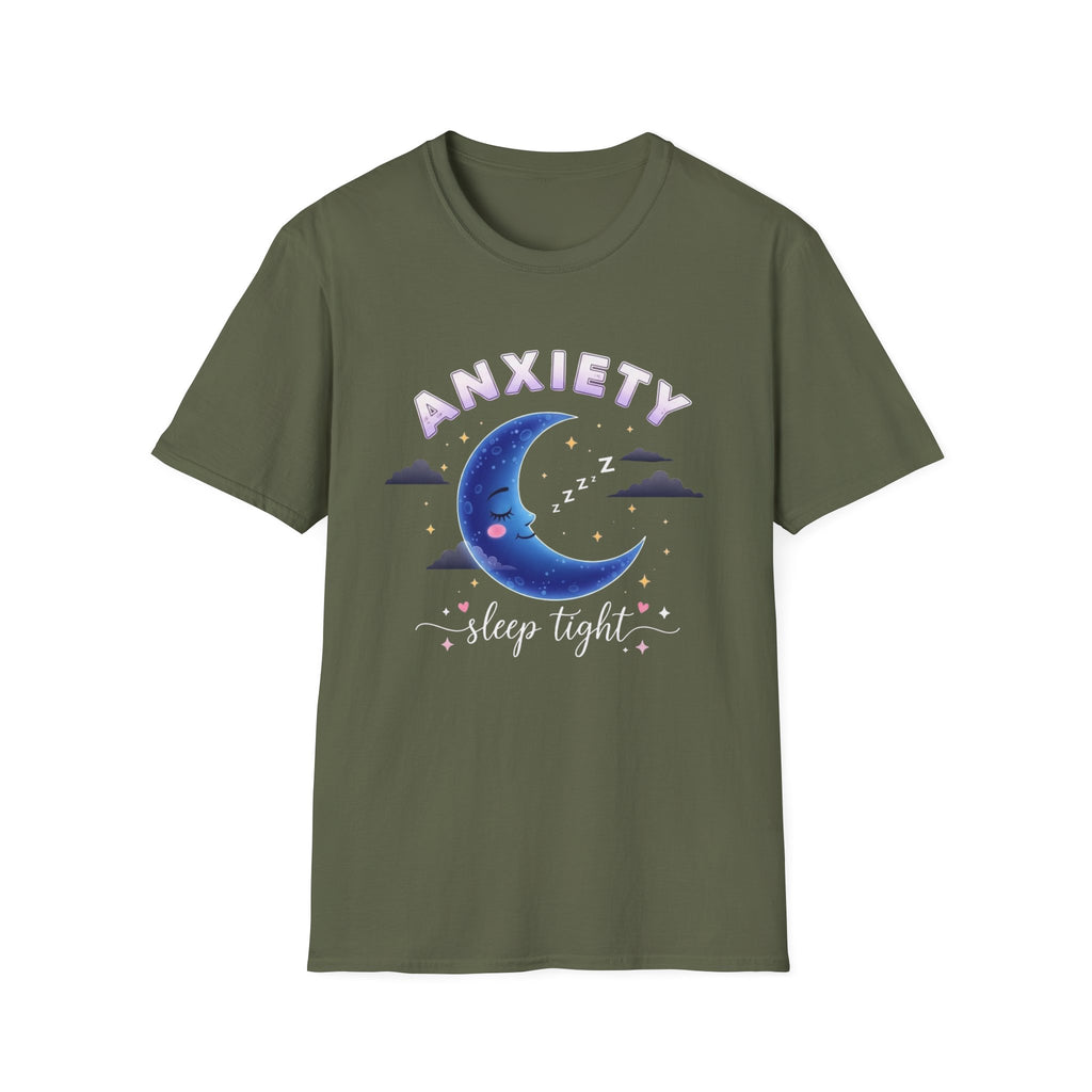 Anxiety Moon T-Shirt — 'Sleep Tight' Cute Moon & Stars Relaxation Tee