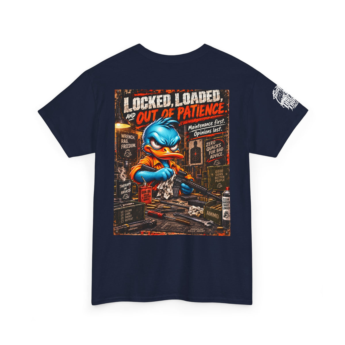 Locked, Loaded, and Out of Patience Back Graphic Tee