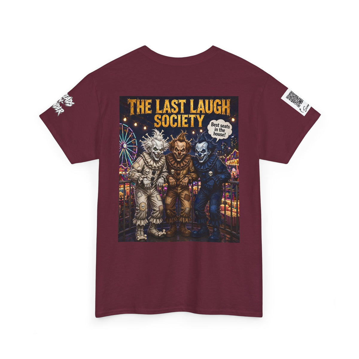 Last Laugh Society Tee #102 — Carnival Clown Horror Graphic T-Shirt
