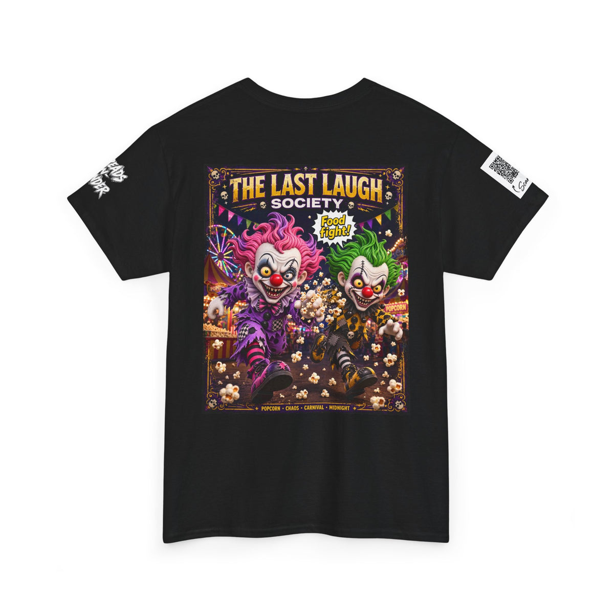 The Last Laugh Society Tee #132 — Carnival Clown Horror Graphic T-Shirt