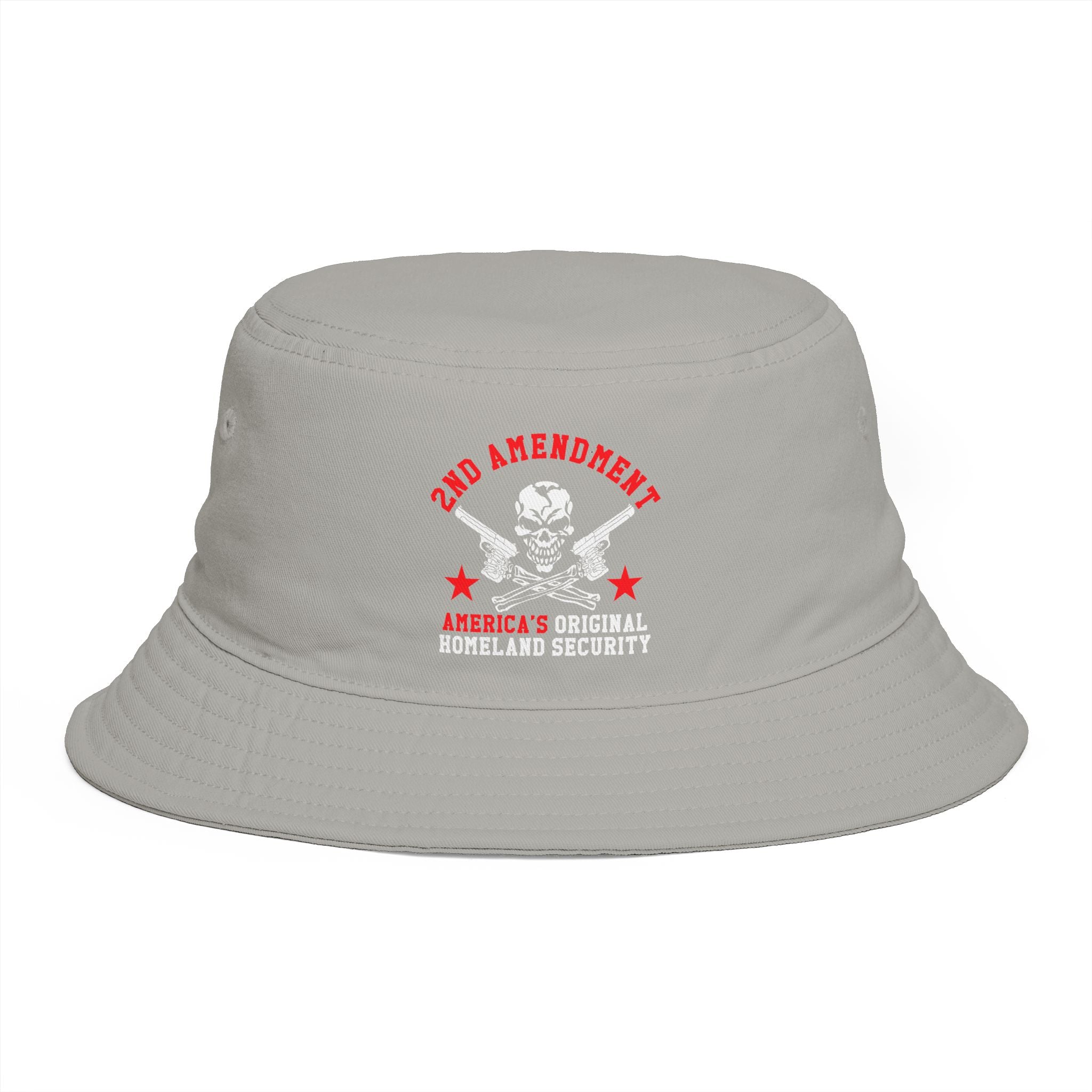 Bucket Hat - Red Liesbovt Homeland Security Skull Logo