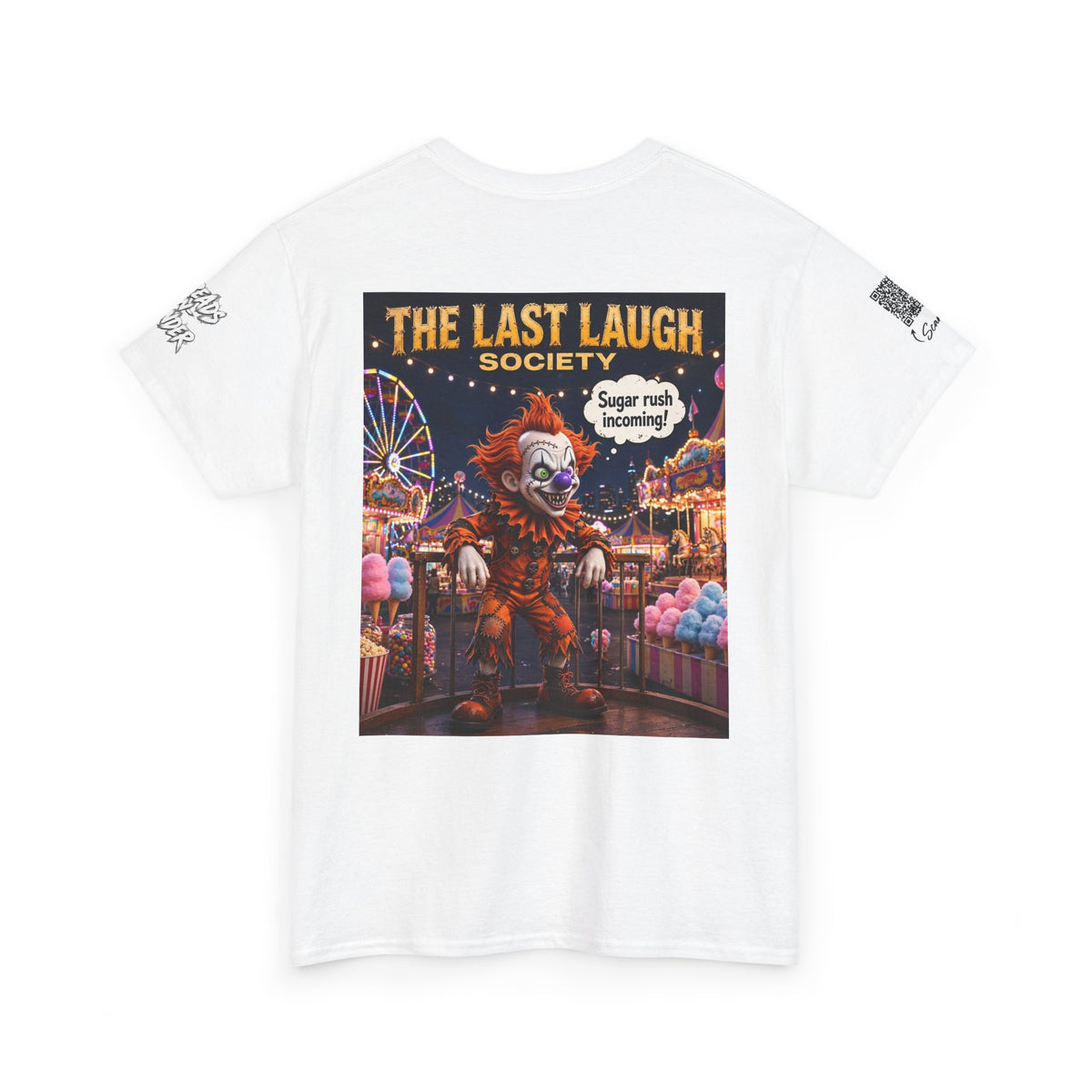 The Last Laugh Society Tee #155 — Carnival Clown Horror Graphic T-Shirt