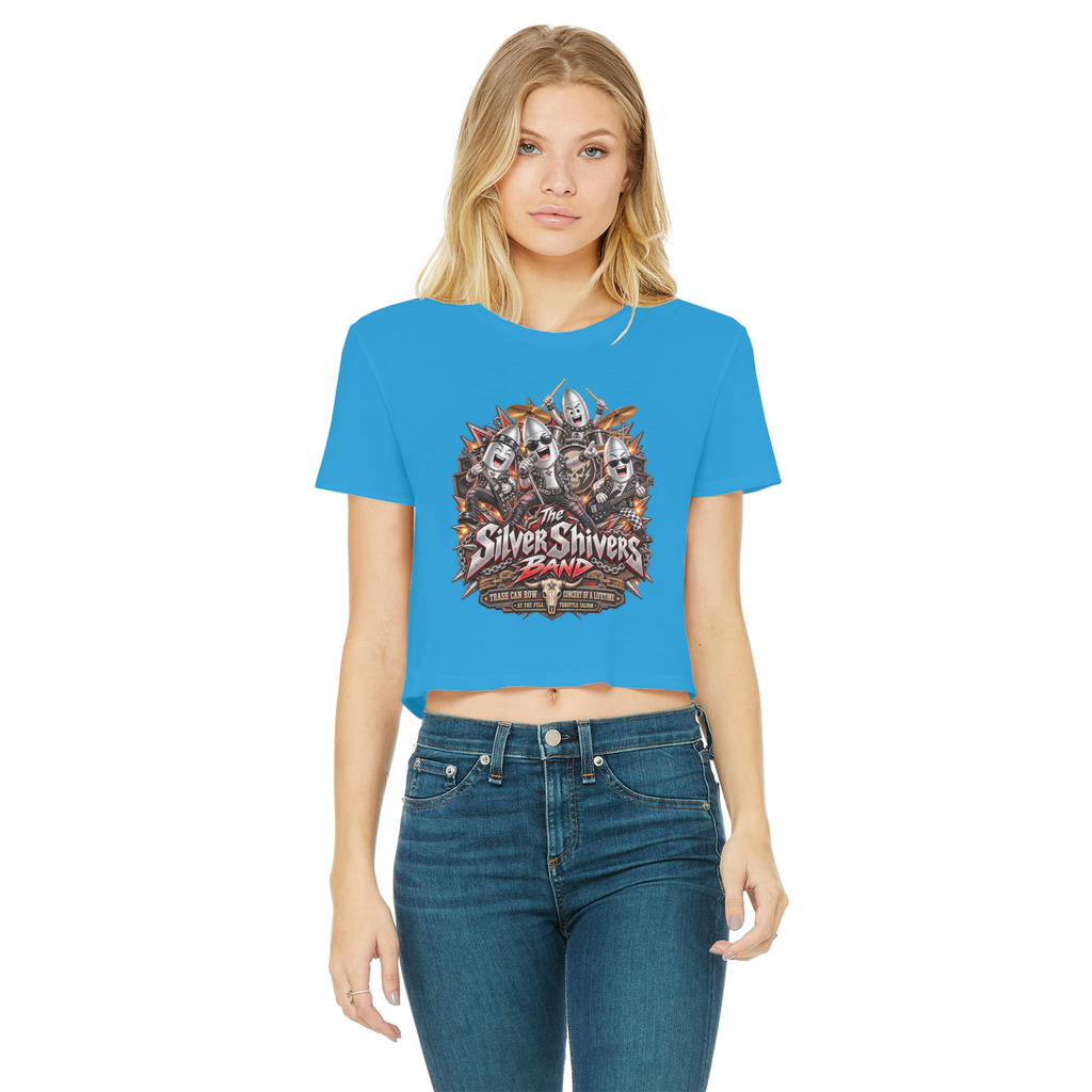 The Silver Shivers Band Classic Women's Cropped Raw Edge T-Shirt
