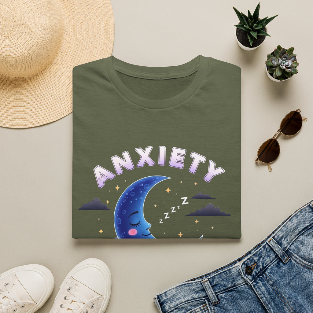 Anxiety Moon T-Shirt — 'Sleep Tight' Cute Moon & Stars Relaxation Tee