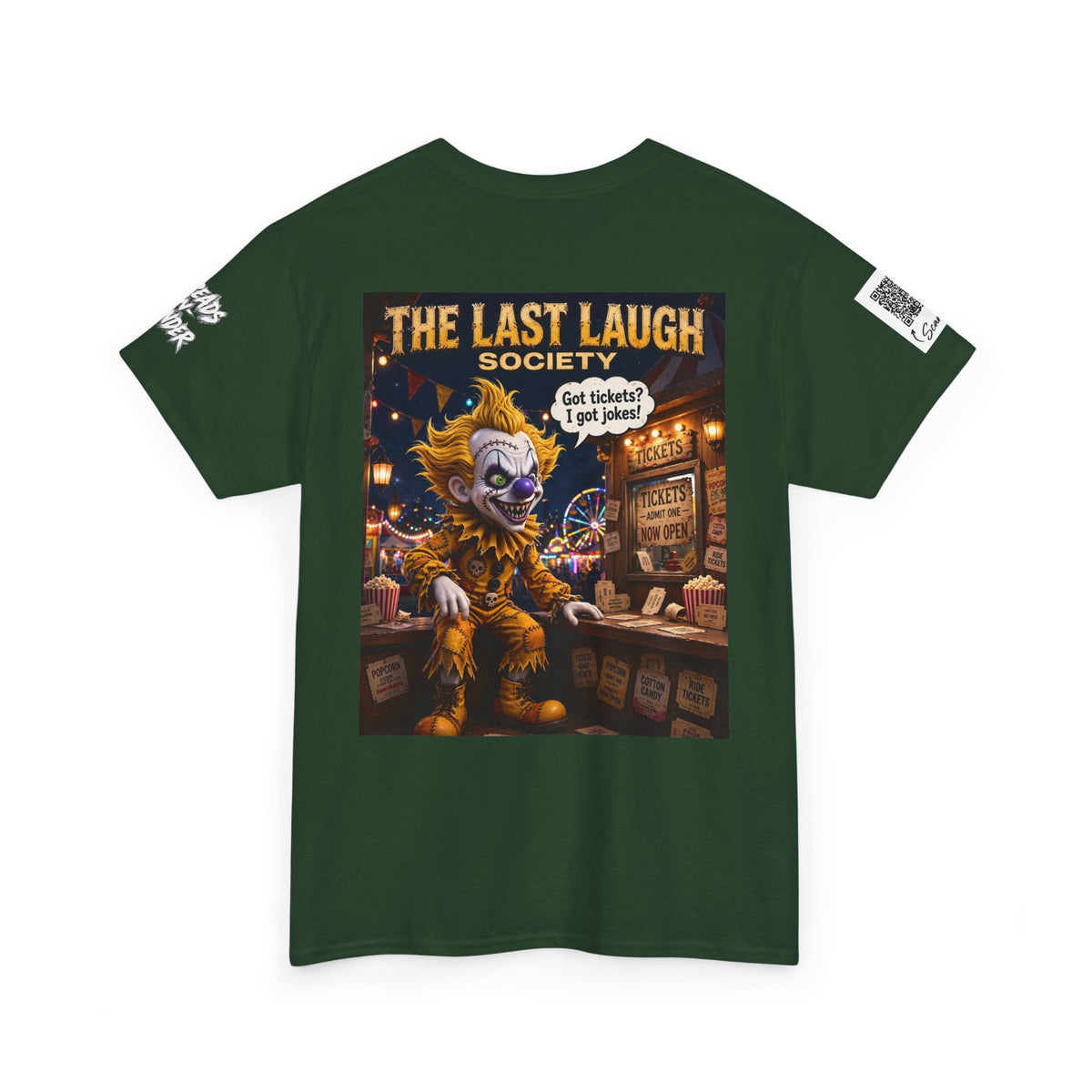 The Last Laugh Society Tee #164 — Carnival Clown Horror Graphic T-Shirt