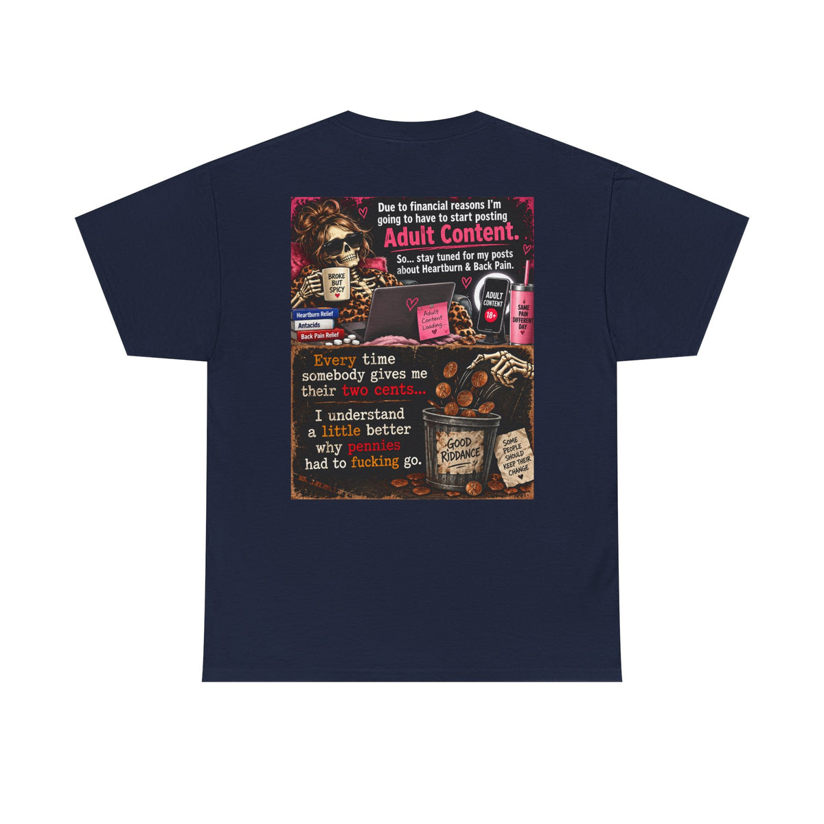 Funny 'Adult Content' Graphic Tee — Sarcastic Coffee & Cocktail Humor T-Shirt