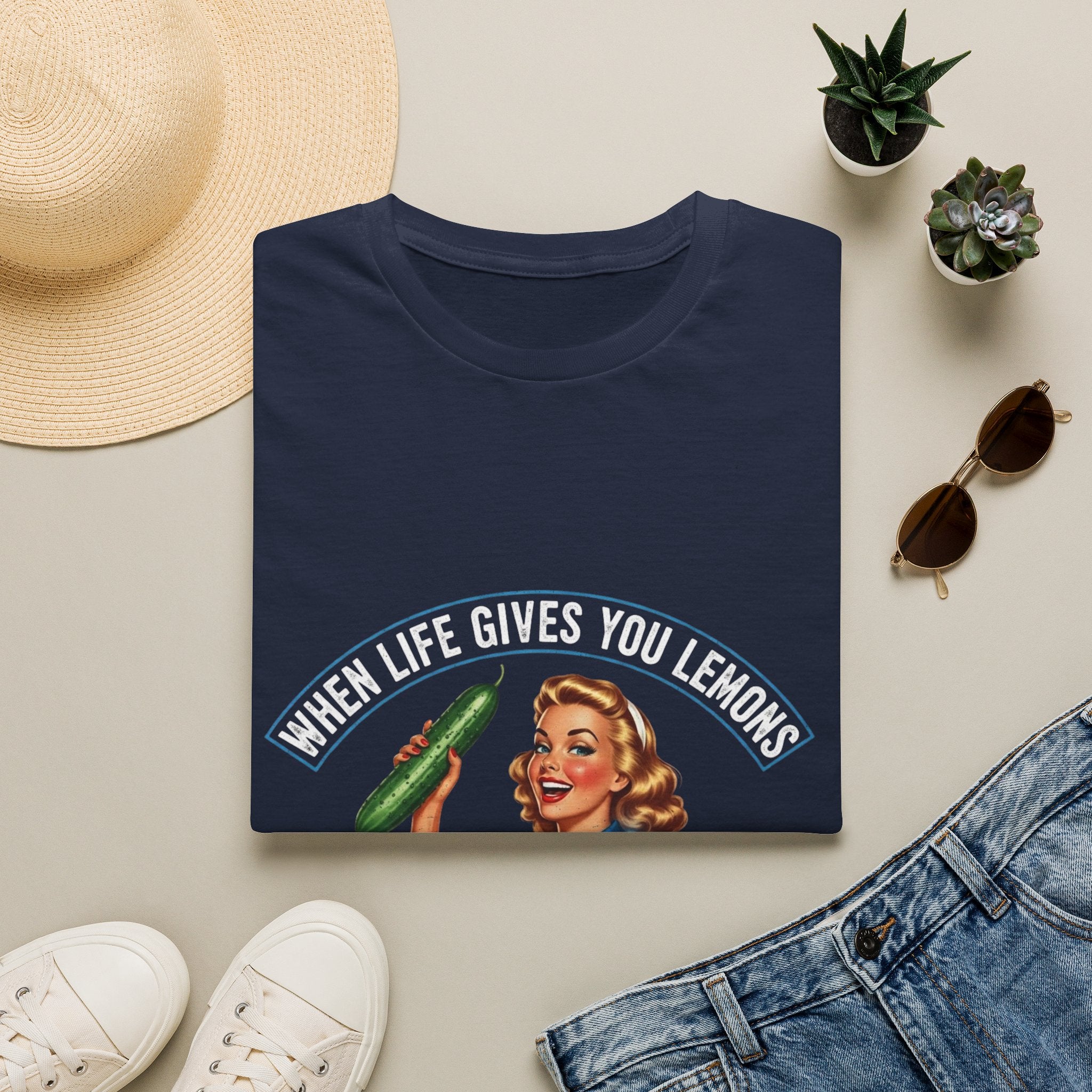 T-Shirt — "When Life Gives You Lemons... Cucumbers" Vintage Retro Graphic Tee