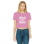 Falling Rocks COllection Classic Women's Cropped Raw Edge T-Shirt