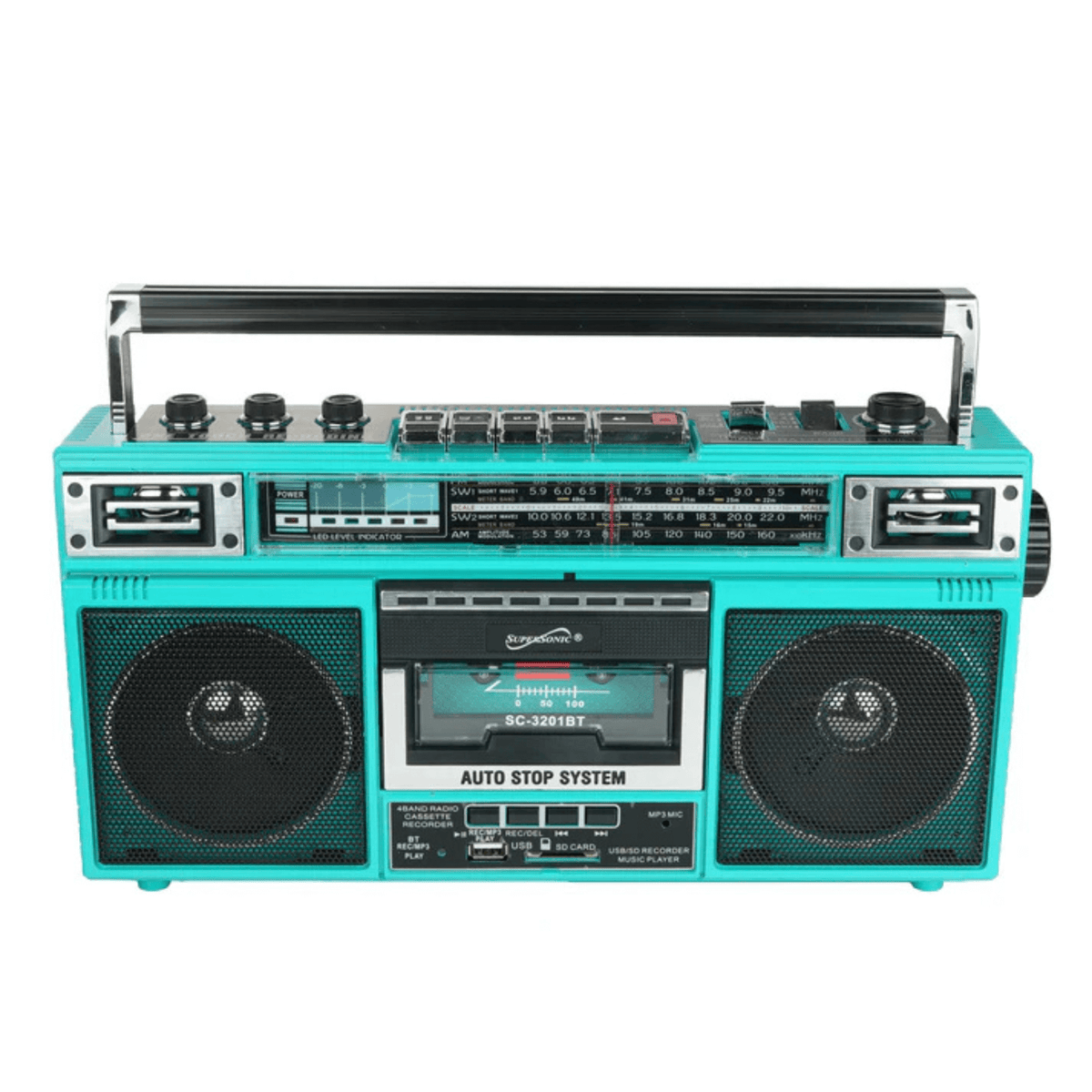Supersonic 4 Band Bluetooth Radio & Cassette Player + Cassette To Mp3 Converter