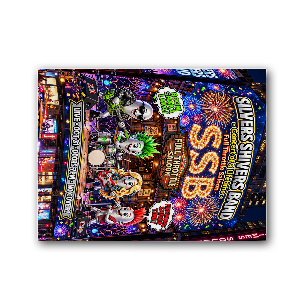 The Silver Shivers Band Premium Stretched Canvas