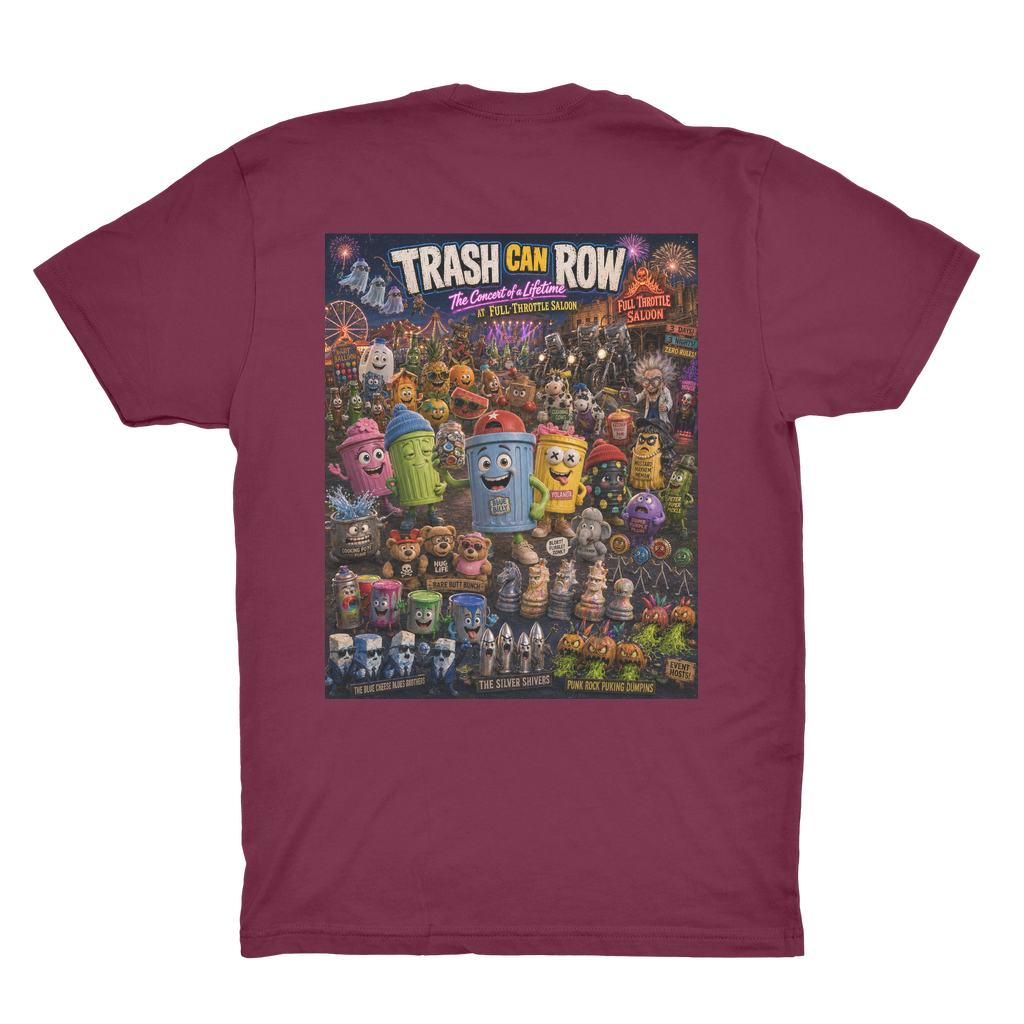 Trash Can Row CONCERT FOR A LIFETIME Organic Adult T-Shirt