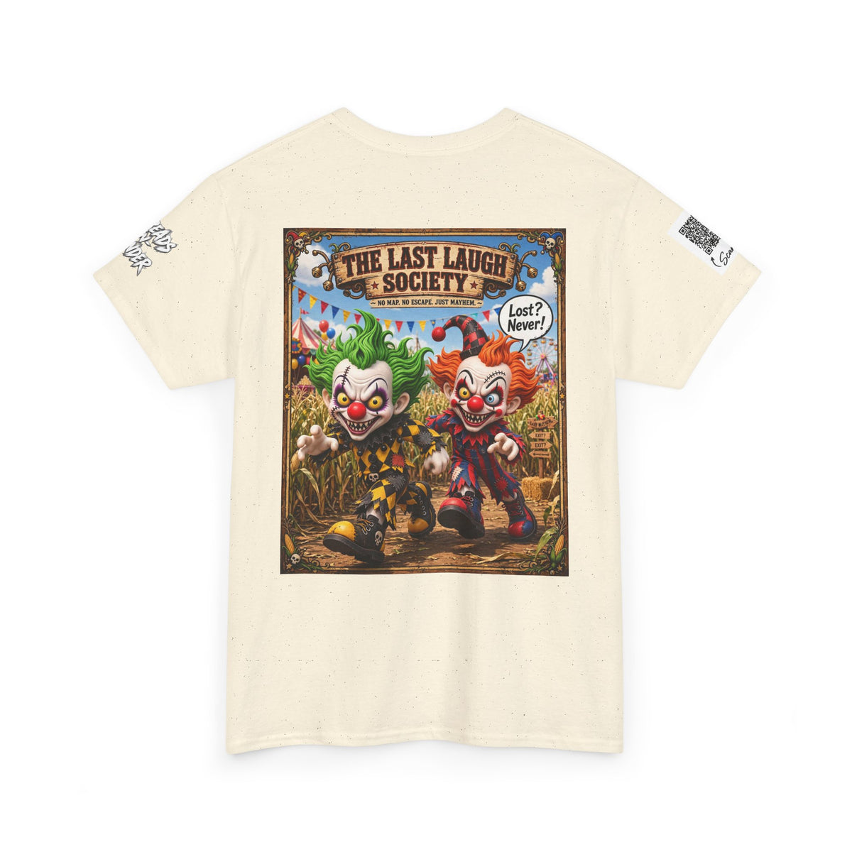 The Last Laugh Society Tee #128 — Carnival Clown Horror Graphic T-Shirt