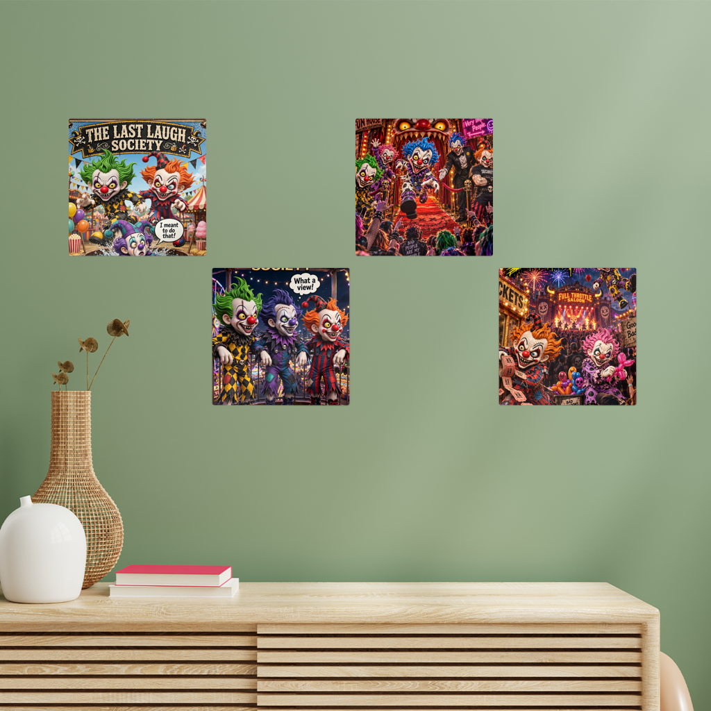 The Last Laugh Society Square Wall Tiles Set of 4
