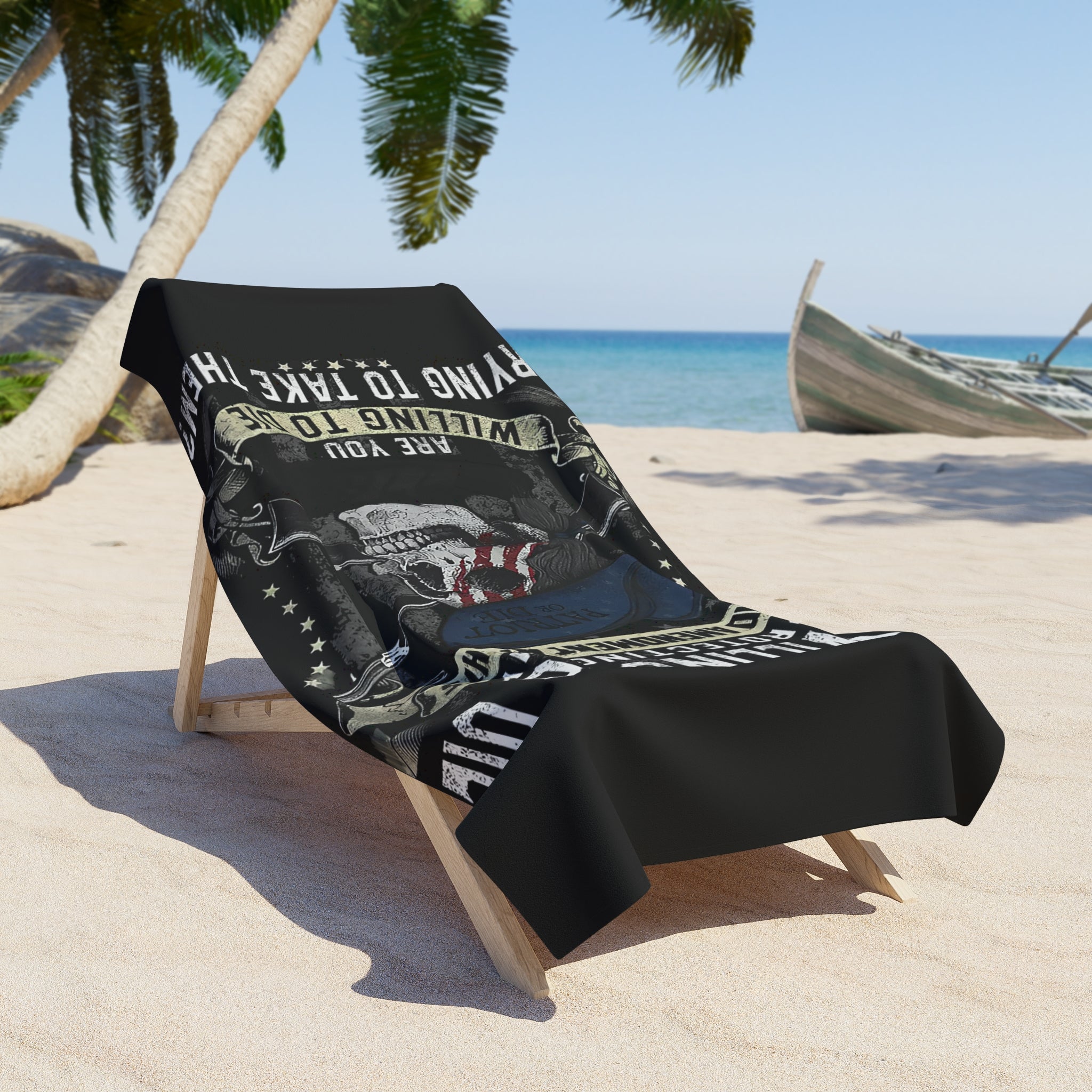 2nd Amendment Skull Beach Towel — "I’m Willing to Die Protecting My 2nd Amendment Rights" Patriotic Gun Rights Towel