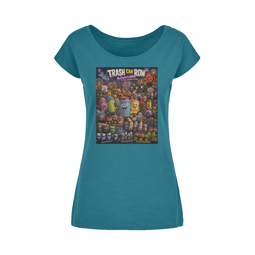 Trash Can Row CONCERT FOR A LIFETIME Wide Neck Women's T-Shirt XS-5XL