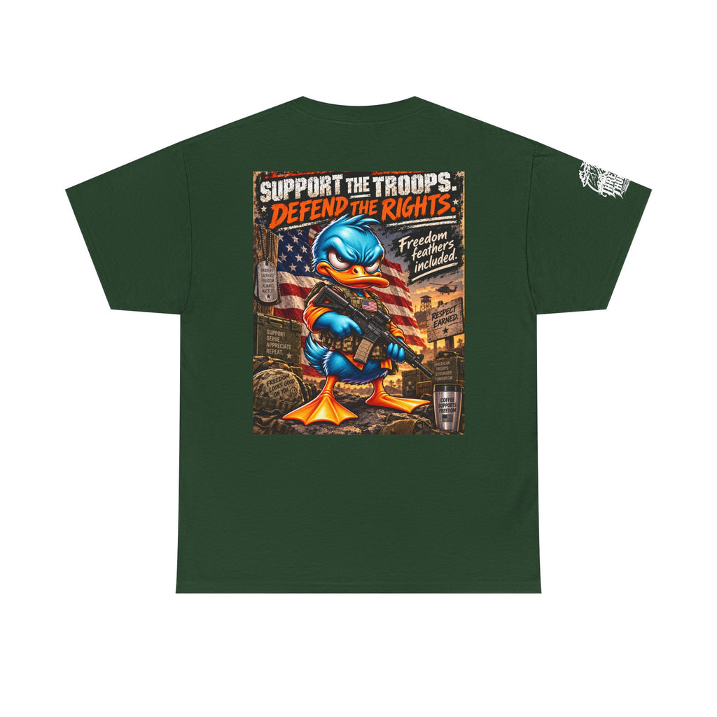 Support the Troops, Defend the Rights Back Graphic Tee