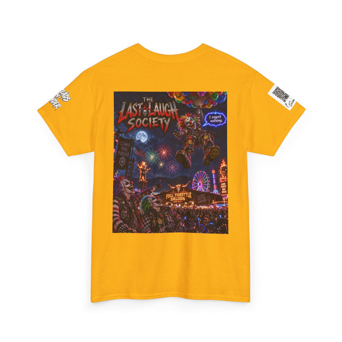 The Last Laugh Society Tee #144 — Carnival Clown Horror Graphic T-Shirt