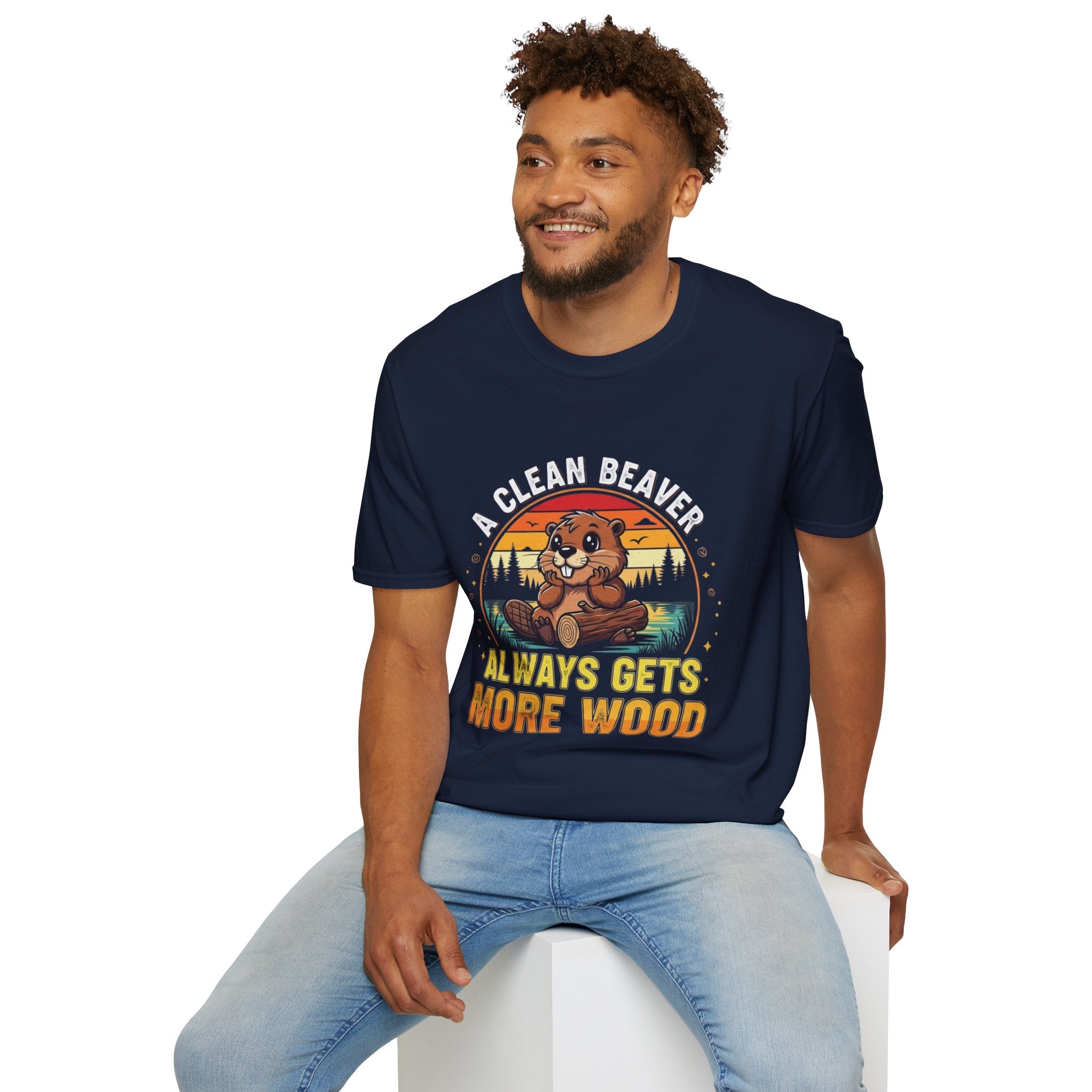 A Clean Beaver T-Shirt — "A Clean Beaver Always Gets More Wood" Retro Graphic Tee