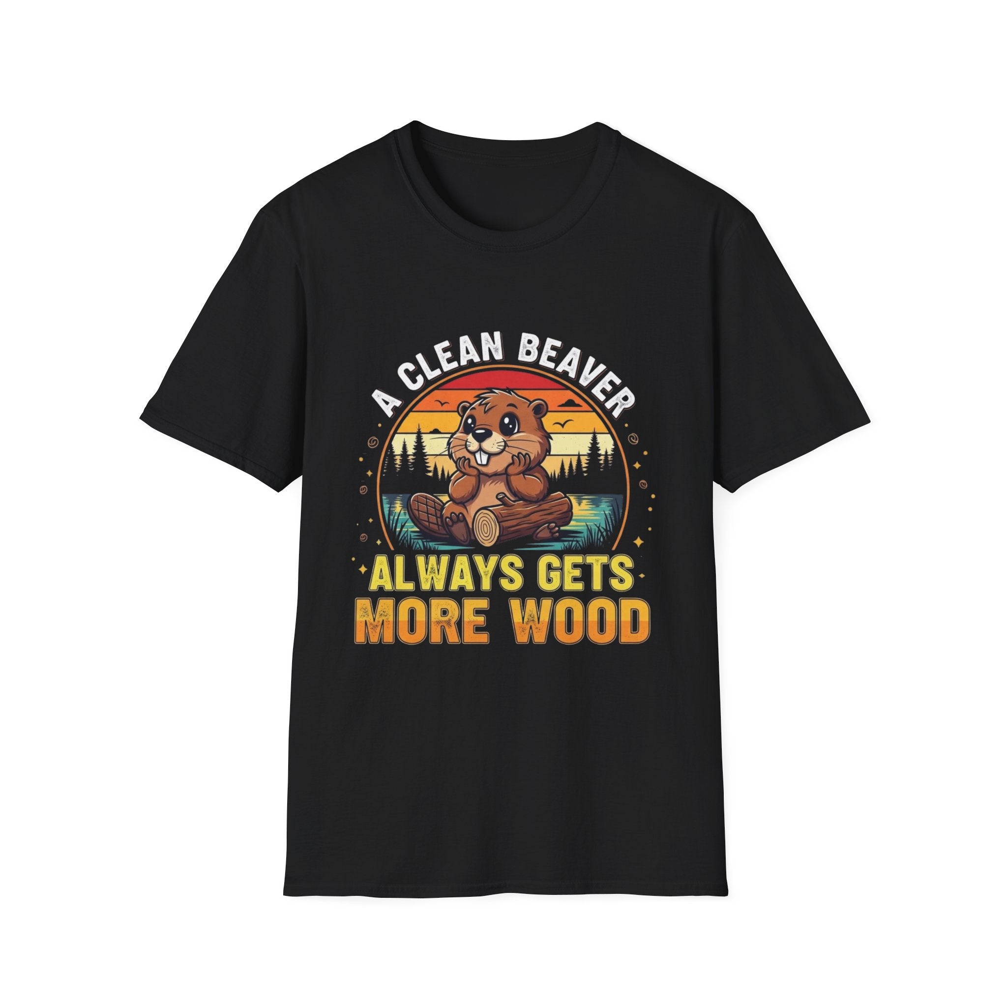 A Clean Beaver T-Shirt — "A Clean Beaver Always Gets More Wood" Retro Graphic Tee