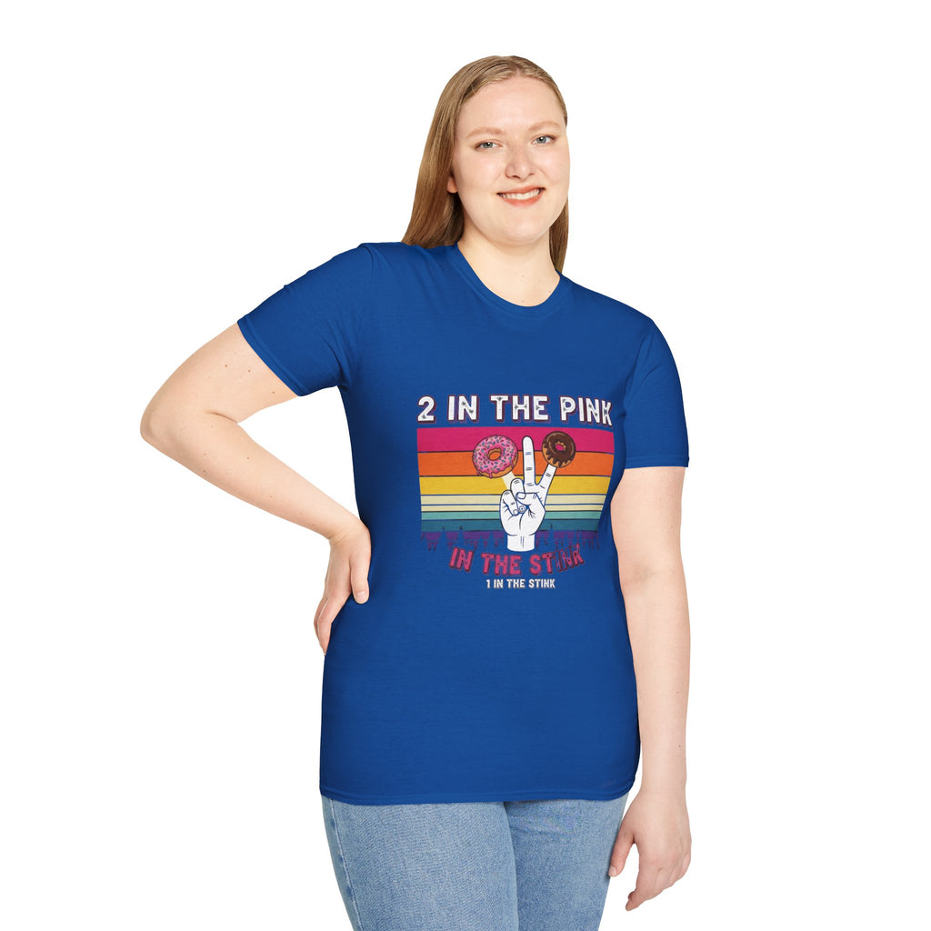 2 In The Pink Donut Peace Sign T‑Shirt — Retro Rainbow Dessert Graphic Tee