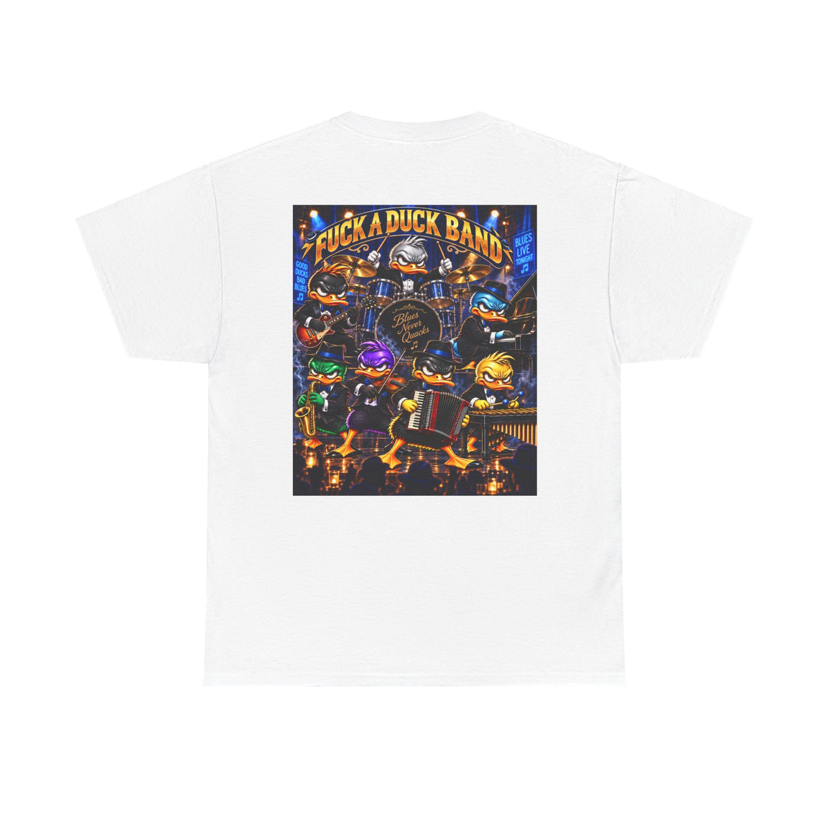Blues, Tunes & Quacks — Duck Band Back Graphic Tee