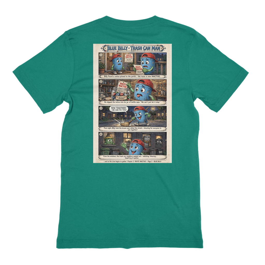 Trash Can Row – Premium Jersey Adult T-Shirt