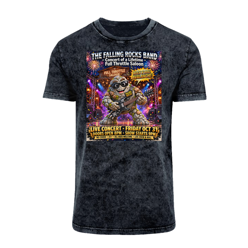 Falling Rocks Collection Acid Washed T-Shirt