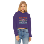 AOB Ladies Cropped Raw Edge Hoodie