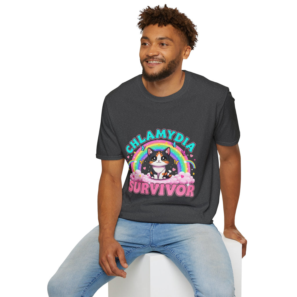 Chlamydia Survivor Cat T-Shirt — Cute Rainbow Calico Tee