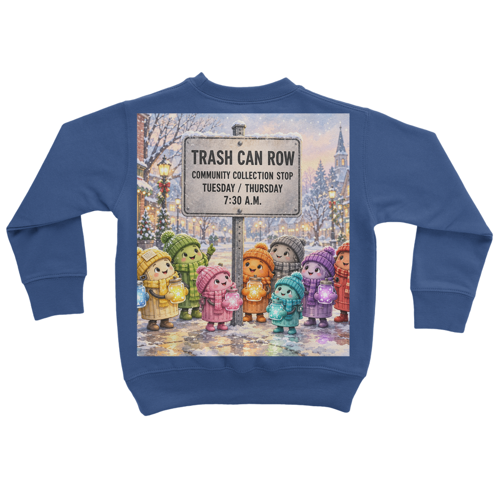 Trash Can Row Classic Kids Sweatshirt