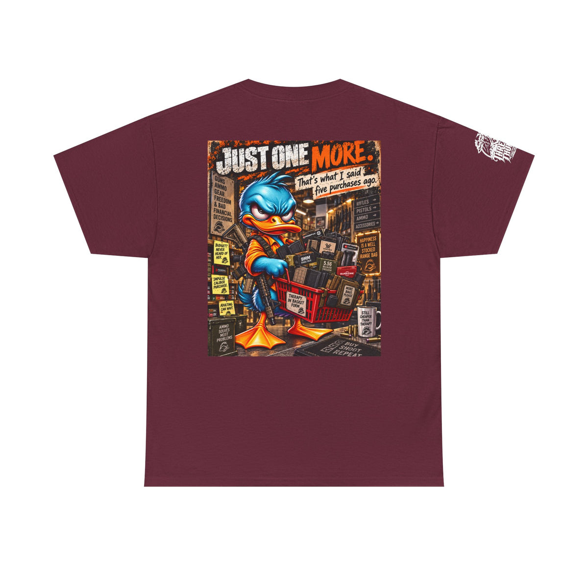 Just One More — Ammo Shopping Humor Back Graphic Tee
