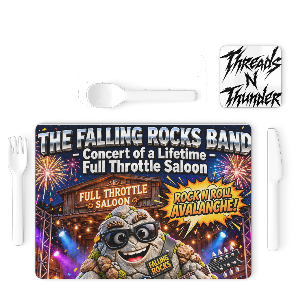 Falling Rocks COllection Single Placemat and Coaster Set