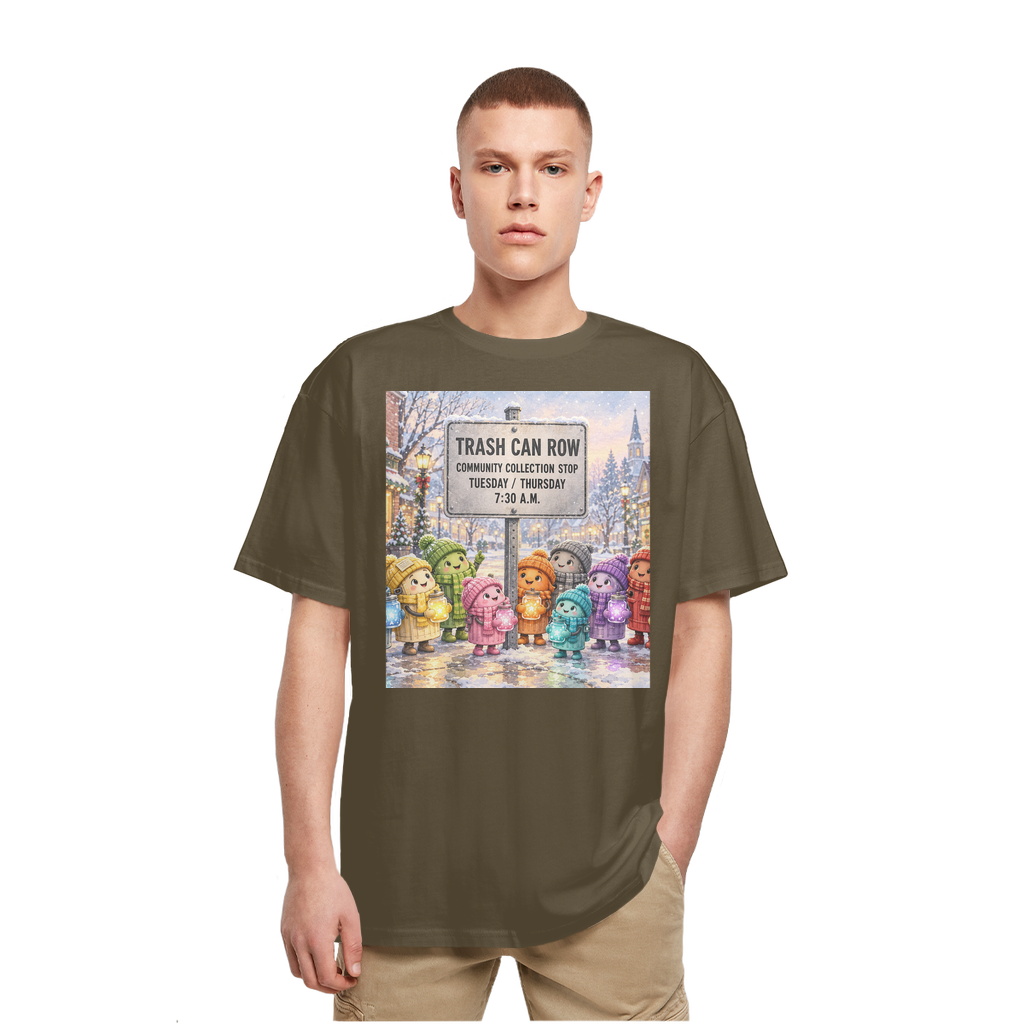 Trash Can Row Heavy Oversized T-Shirt