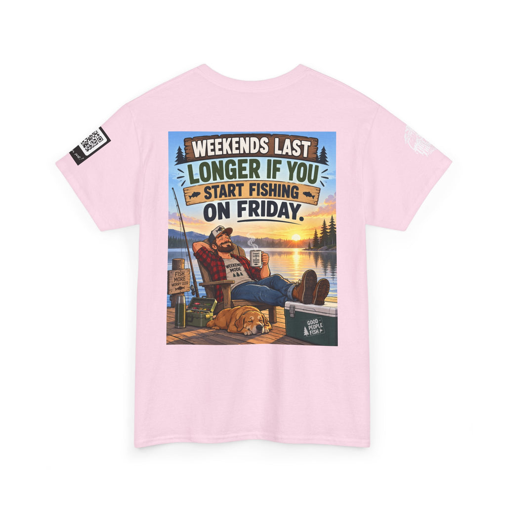 Weekends Last Longer When You Start Fishing Friday Back Graphic Tee
