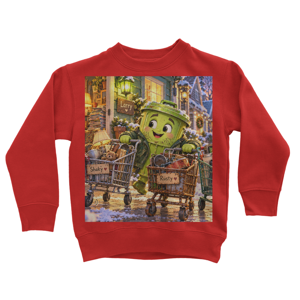 Trash Can Row Classic Kids Sweatshirt