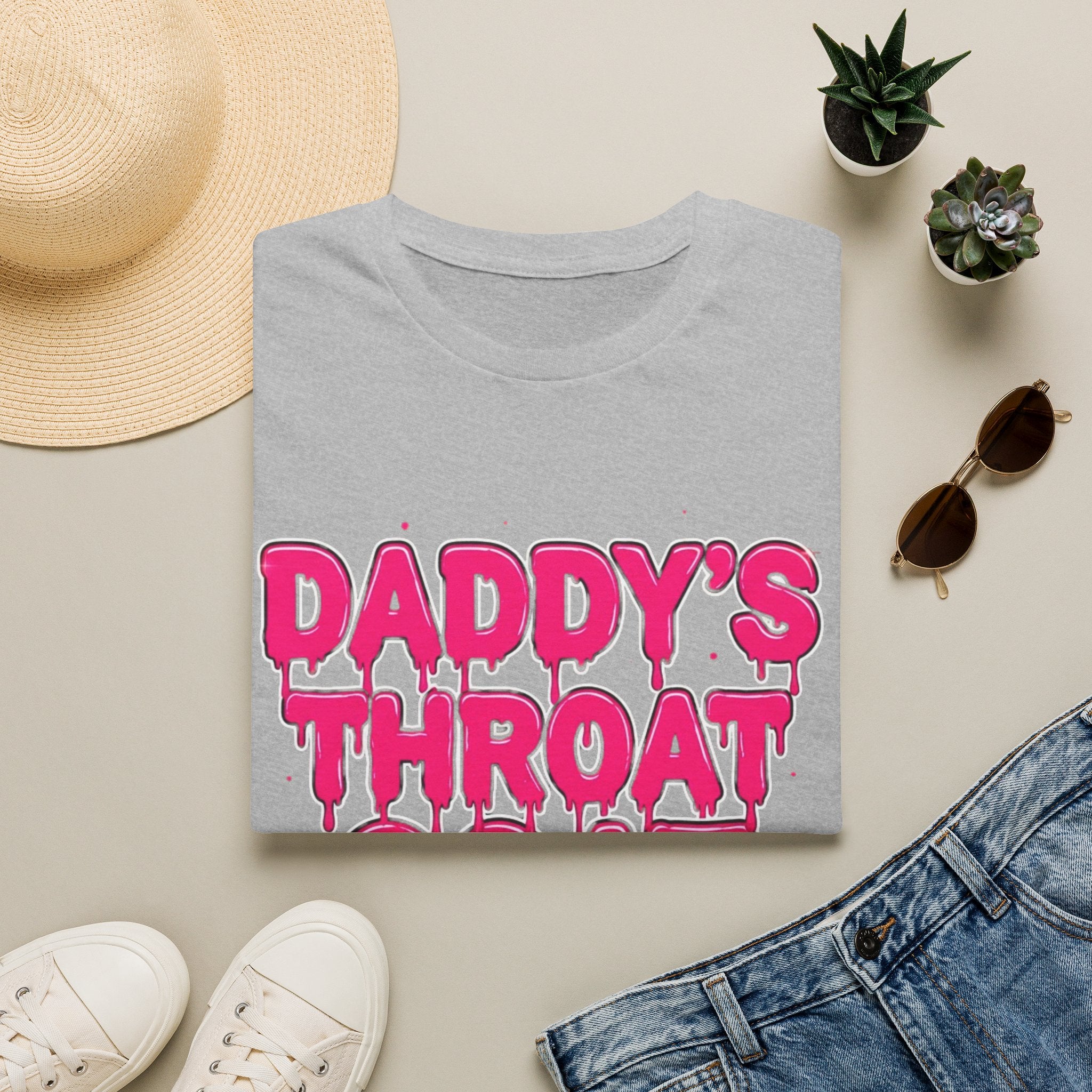 Graphic Tee — "Daddy's Throat" Drip Lettering Shirt