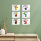 TRASH CAN MAN Rectangle Wall Tiles Set of 6