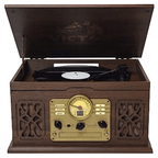 Victor State 7-in-1 Wood Music Center Espresso - Refurbished