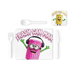 TRASH CAN MAN Single Placemat and Coaster Set