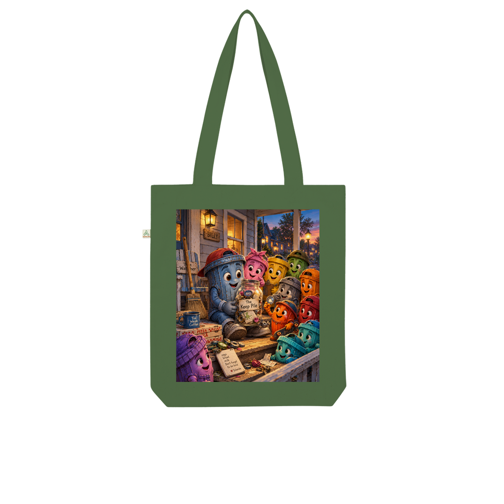 Trash Can Row Organic Tote Bag