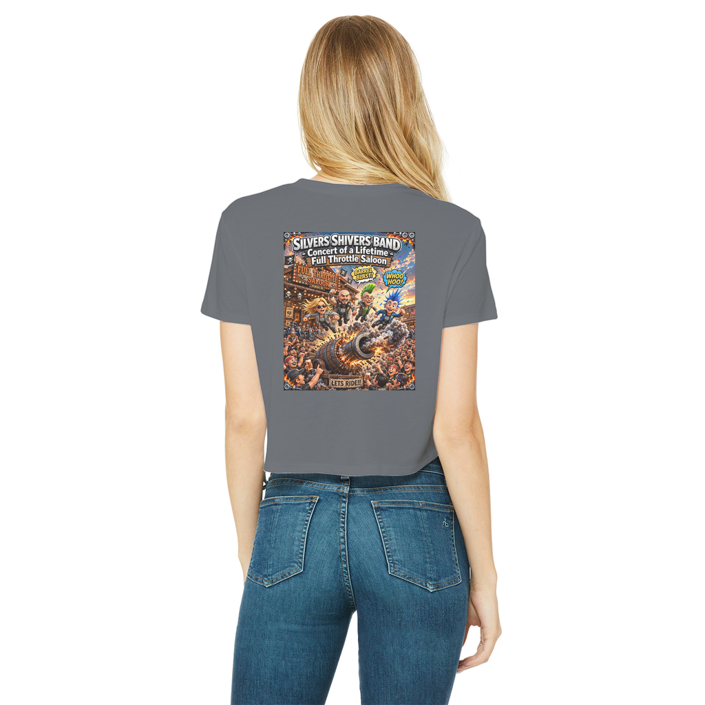 The Silver Shivers Band Classic Women's Cropped Raw Edge T-Shirt