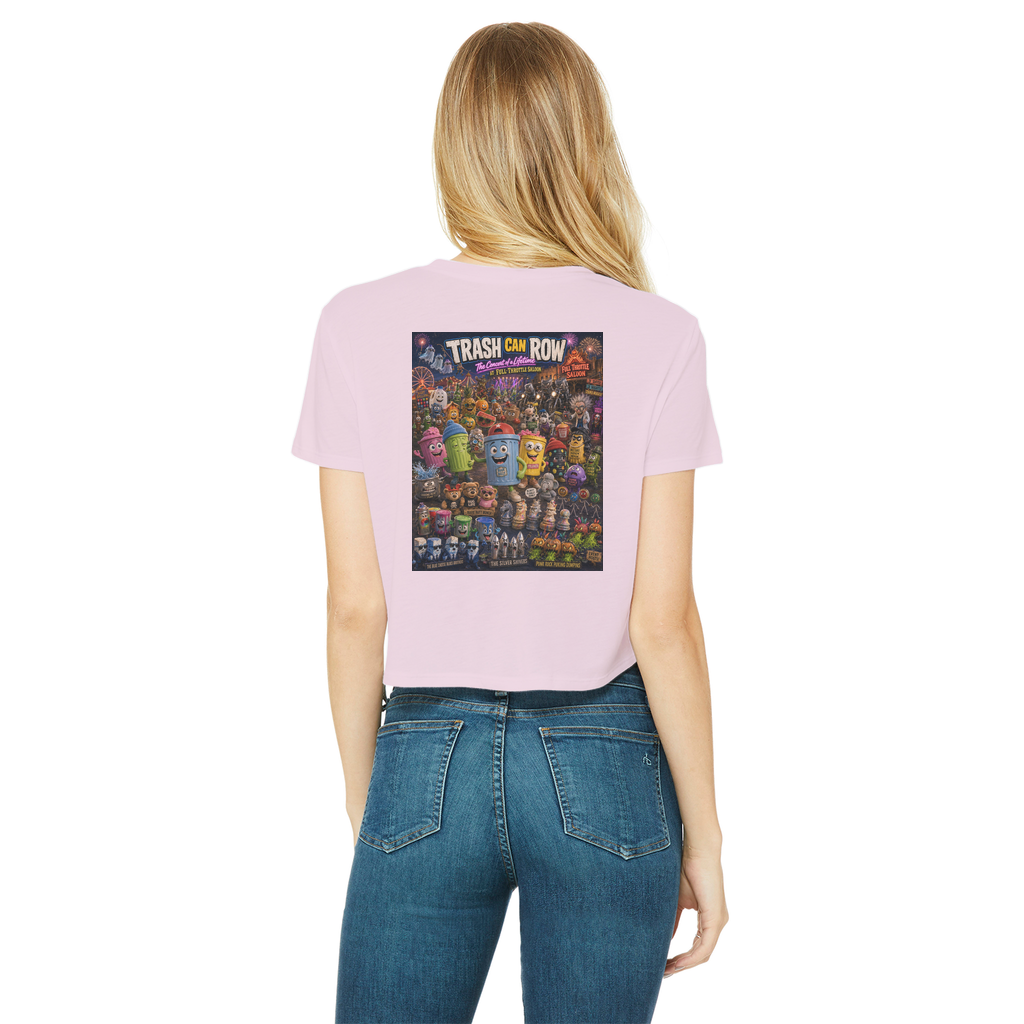 Trash Can Row: Concert for a Lifetime – Classic Women's Cropped Raw Edge T-Shirt