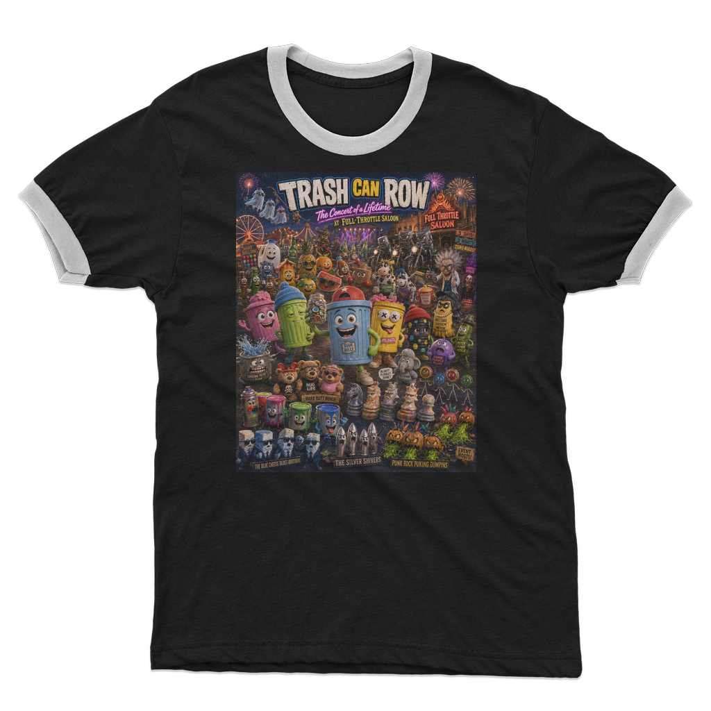 Trash Can Row: Concert for a Lifetime – Adult Ringer T-Shirt