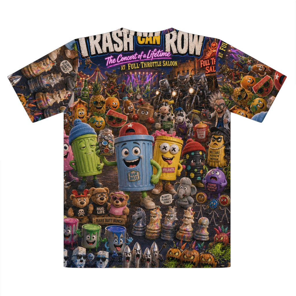 Trash Can Row: Concert for a Lifetime – Premium Cut and Sew Sublimation Unisex T-Shirt