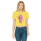 Trash Can Row – Classic Women's Cropped Raw Edge T-Shirt
