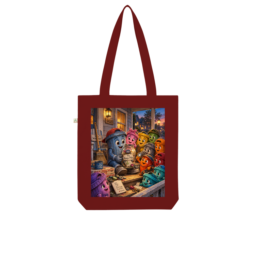 Trash Can Row Organic Tote Bag