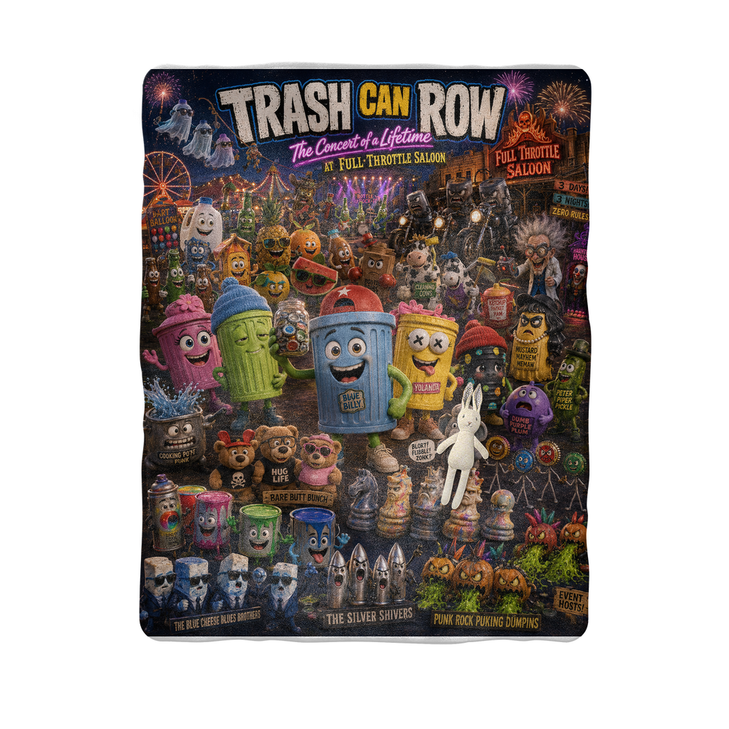 Trash Can Row: Concert for a Lifetime – Sublimation Baby Blanket