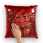Trash Can Row Sequin Cushion Cover
